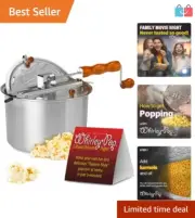 Durable Aluminum Whirley Pop - Nostalgic 6-Quart Popcorn Maker with Easy Cleanup