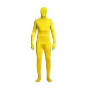 Full Bodysuit Unisex Spandex Stretch Adult Costume Zentai Disappearing Man Body Suit Yellow 180CM