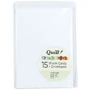 Quill A6 Cards and Envelopes Linen White 15 Pack