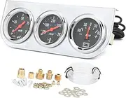 Gauges For Cars 3 Gauge Set,Oil Pressure Gauge Electric,car gauges Set kit Other Instruments 2in Triple Gauge Set 3‑in‑1 Water Temp Oil Pressure AMP Meter Universal for 12V Car Boat Truck