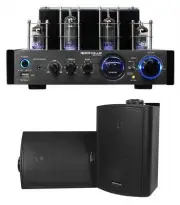 Rockville BluTube LED Tube Amplifier/Home Theater Bluetooth Receiver+2) Speakers
