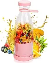 Appreciarel Blender, Appreciarel Portable Blender for Fruit Smoothies and Shakes, USB Rechargeable Mixer, 420ml Smoothie Blenders with Stainless Steel Blades for Shakes and Smoothies (pink)