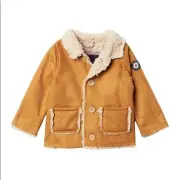 NWT Ben Sherman Faux Fur Suede Aviator Jacket Boy 24m