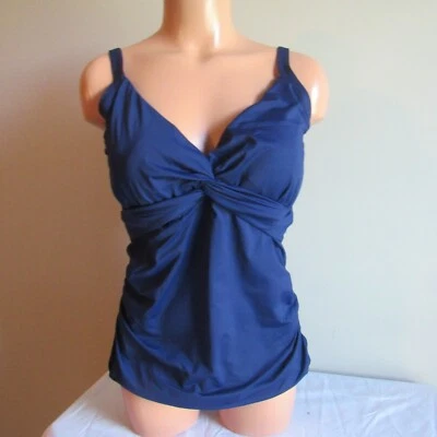 Tommy Bahama Pearl Twist UW Tankini Swim Top Mare Navy M NWT