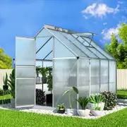 1X Green Fingers Greenhouse Aluminium Green House Polycarbonate Storage Garden Shed