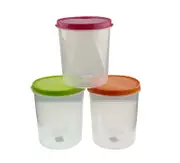 6pcs Multipurpose Round Food Storage Tub With Flexi Lid 3.4L Dia18x19.8cm