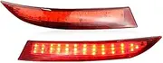 DEMULAX Car Rear Bumper Reflector Light Stop Brake Fog Lamp Warning Lamp, for, X5 E70 LCI 2010-2013 63147240997/63147240998 Car Brake Light(BLACK 2pcs RED LENS)
