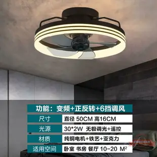 風扇燈簡約鐵藝吊扇燈復古工業風電風扇燈變頻LED餐廳燈