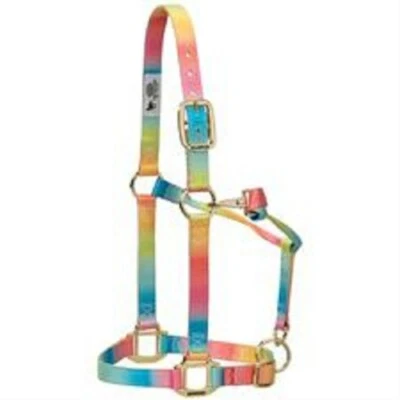 Weaver Leather Adjustable RAINBOW POLYESTER HALTER Small Average Large horse