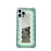 P23 Mirror Green Wavy Smartphone Protective Case Back Cover for Iphone 14 Pro