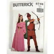 5749 Butterick Sew Pattern Costume Robin Hood Knight Medieval Cosplay Size XS-S-