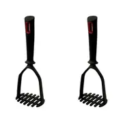 2x Avanti Nylon Multi-In-1 Potato/Vege Masher Food Pounder Kitchen Utensil Black