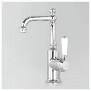 Astra Walker Signature Stanmore Spout Basin Mixer with White Porcelain Lever