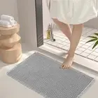 Yarn Bath Mat Non-slip Quick-drying Waffle Texture Bathroom Floor with Anti-slip