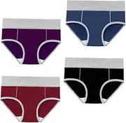 [Ipetboom] Cotton Underpants for Women Pack High Waist Briefs Ladies Underwear Soft Breathable