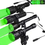 Long Range 1200 Yard Green Flashlight Kit Hog Predator Night Hunting Light LED #