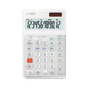 Casio Ergonomic Design 3 Degree Calculator JE-12E, 1EA, White (JE-12E-WE)