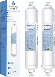Anmumu Inline Water Filter for Ice Maker,Refrigerator,Under-Sink Reverse Osmosis Water System,Inline Carbon Filter Replacement Cartridge with 1/4" Quick-Connect Convenience(2Pack)