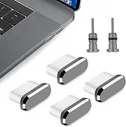 USB C Dust Plug Headphone Laptop Phone Thunderbolt Port Protection Anti Dust Cover Compatible with MacBook Pro/Air (Space Gray)