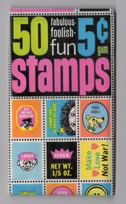 1- Pack 1969 Fleer 50 Fabulous Foolish Fun Stamps Unopened Wax Pack