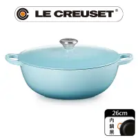 在飛比找PChome24h購物優惠-LE CREUSET-琺瑯鑄鐵鍋媽咪鍋 26cm (水漾藍-