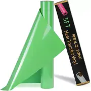 RENLITONG Apple Green HTV Iron on Vinyl 12Inch by 5Ft Roll HTV Heat Transfer Vin