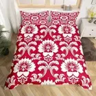 Set Retro Pattern 3D Printed Quilt Cover W/Zipper Closure & Pillowcase -