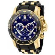 Invicta Men's Watch Pro Diver Scuba Chrono Black and Yellow Gold Strap 37229