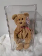 RETIRED TY Beanie Babies Curly The Bear 4052 Tag Errors 1st Edition P.V.C*READ.1