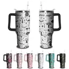40oz Mushroom Tumbler with Handle and Straw, Gothic Stainless Steel Insulated...