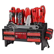 Tool Set 61pc Cr-V Screwdriver Plier Tape Measure Wrench Knife Kit Workbench PRO