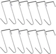 12 Pack White Smart Over The Door Hook,2 Side Metal Z Hooks,S Hooks for Hanging Coats,Bags,Towels for Bathroom,Kitchen,Office
