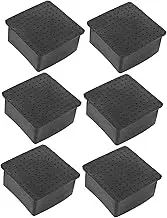 6pcs Chair Feet Covers Furniture Leg Caps Plastic Protectors Post Base Non-Slip Black for Home
