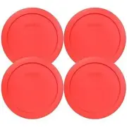 Pyrex 7201-PC 6" Red Round Replacement Cover Lid New for 4 Cup Glass Bowl 4PK