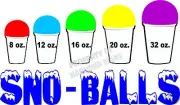 Sno-Balls Decal 14" Sizes Snow Cones New Orleans Style Concession Trailer Cart