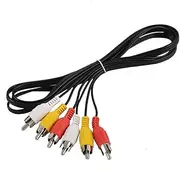 Ruilogod Computer Composite 3 RCA Male to Male Audio Video AV Cable 5Ft 4pcs