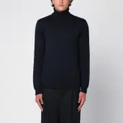 [Roberto Collina] Navy merino wool turtleneck pullover 46 IT Blue