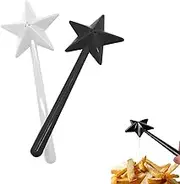 Magic Wand Salt and Pepper Shakers, Pentagram Shape Salt Dispenser Funny Seasoning Container (1, Black+White)