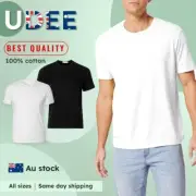 "Pack of 5" Men Blank Premium Cotton Basic T-shirt Plain Tee White/Black AU