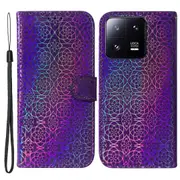 For Xiaomi 13 Pro 5G Stand Phone Wallet Cover Dazzling Flower Pattern PU Leather Cell Phone Case