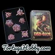 Metal Dice Set For-Dungeons & Dragons (DND) RPG Cthulhu Any Role Playing In Tin