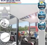 320GSM Sun Shade Sail Heavy Duty Waterproof Rectangle HDPE Fabric 98% UV Block