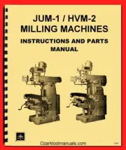 JET JUM-1, HVM-2 Vertical/Horizontal Milling Machine Instructions Parts Manual