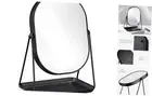 Vanity Mirror with Tray - Table Top Mirror with Metal Stand and Storage - 7"