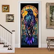 BVBOX 3D Self-Adhesive Door Stickers & Wall Murals - Peel and Stick Vinyl Wallpaper for Doors, Walls, Furniture - Wrinkle-Resistant, Waterproof, Removable Home Decor (Crow, 30.3" W x 78.7" H)