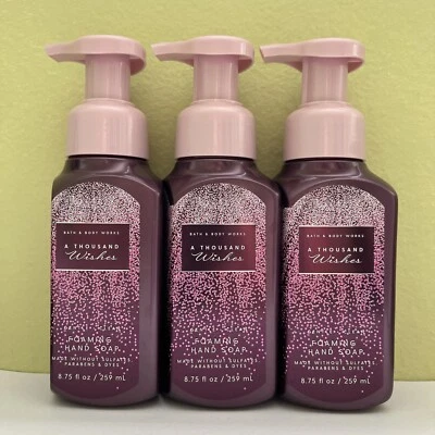 (3) Bath & Body Works A THOUSAND WISHES Gentle & Clean Foaming Hand Soap NEW