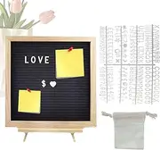Black Letter Board, Wooden Felt Tabletop Chalkboard, Decorative Changeable Letter Board for Classroom Nursery Hospital Restaurant Cafe Message Display