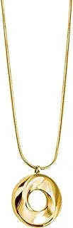 [Jude Jewelers] Stainless Steel Hammered Waved Twist Circle Open Karma Wedding Statement Pendant Necklace