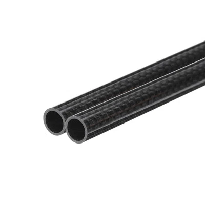 2Pcs Carbon Fiber Tube 8x10x330mm Glossy Surface 3K Roll Wrapped for Airplane