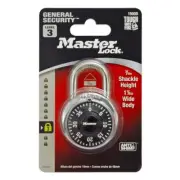 New Master Lock Padlock Combination Anti-Shim 3-Digit Lock #1500D Black Dial
